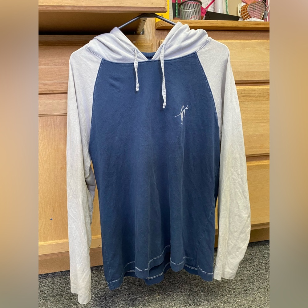 Toes on the nose Stylish Blue and Gray Men's Hoodie